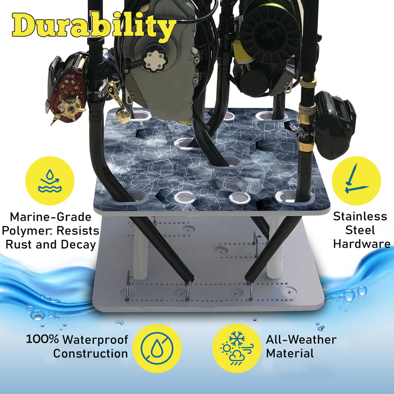 Load image into Gallery viewer, Reel Salty 10-Rod Fishing Rod Holder Rack – Offshore &amp; Inshore Boat Rod Storage Organizer
