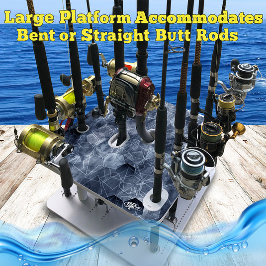 Reel Salty 10-Rod Fishing Rod Holder Rack – Offshore & Inshore Boat Rod Storage Organizer