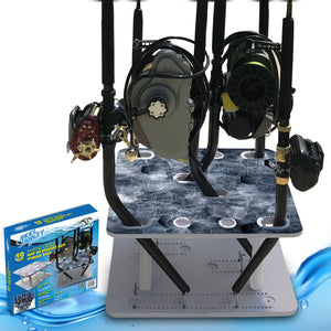 Reel Salty 10-Rod Fishing Rod Holder Rack – Offshore & Inshore Boat Rod Storage Organizer