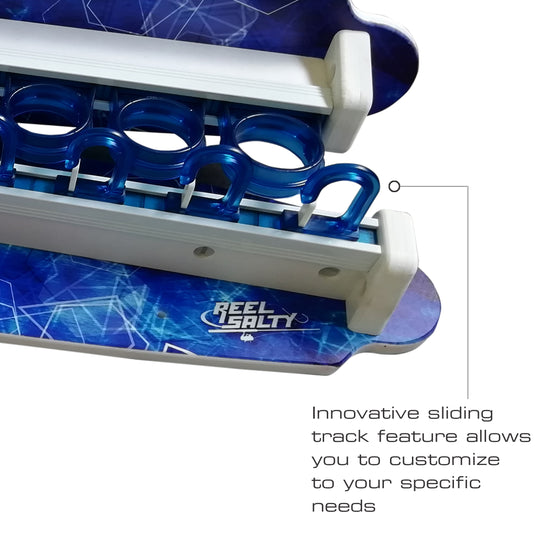 Reel Salty Waterproof Offshore & Inshore Fishing Rod Holder for 10 Saltwater Rods – Wall-Mounted Fishing Pole Storage Rack for Garage Organization, Fishing Gear & Accessories