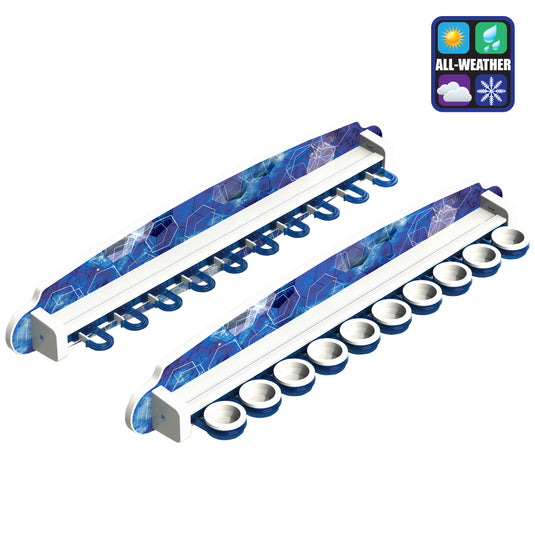 Reel Salty Waterproof Offshore & Inshore Fishing Rod Holder for 10 Saltwater Rods – Wall-Mounted Fishing Pole Storage Rack for Garage Organization, Fishing Gear & Accessories