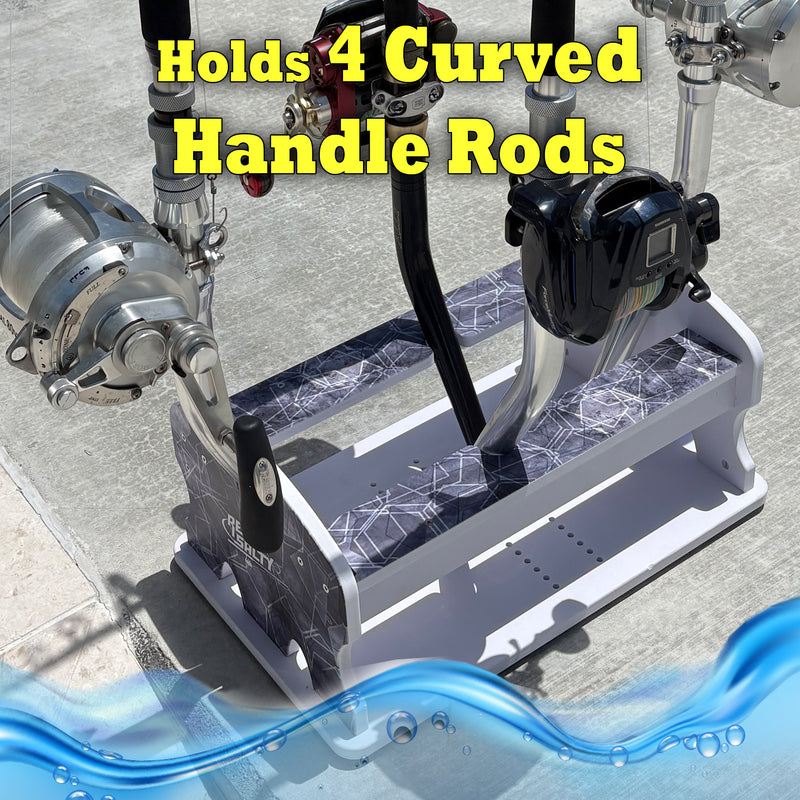 Load image into Gallery viewer, Reel Salty 4- Bent Butt Fishing Rod Holder Rack – Offshore &amp; Inshore Boat Rod Storage Organizer
