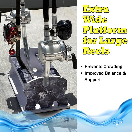 Reel Salty 4- Bent Butt Fishing Rod Holder Rack – Offshore & Inshore Boat Rod Storage Organizer